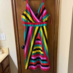Colorful Striped Midi Dress